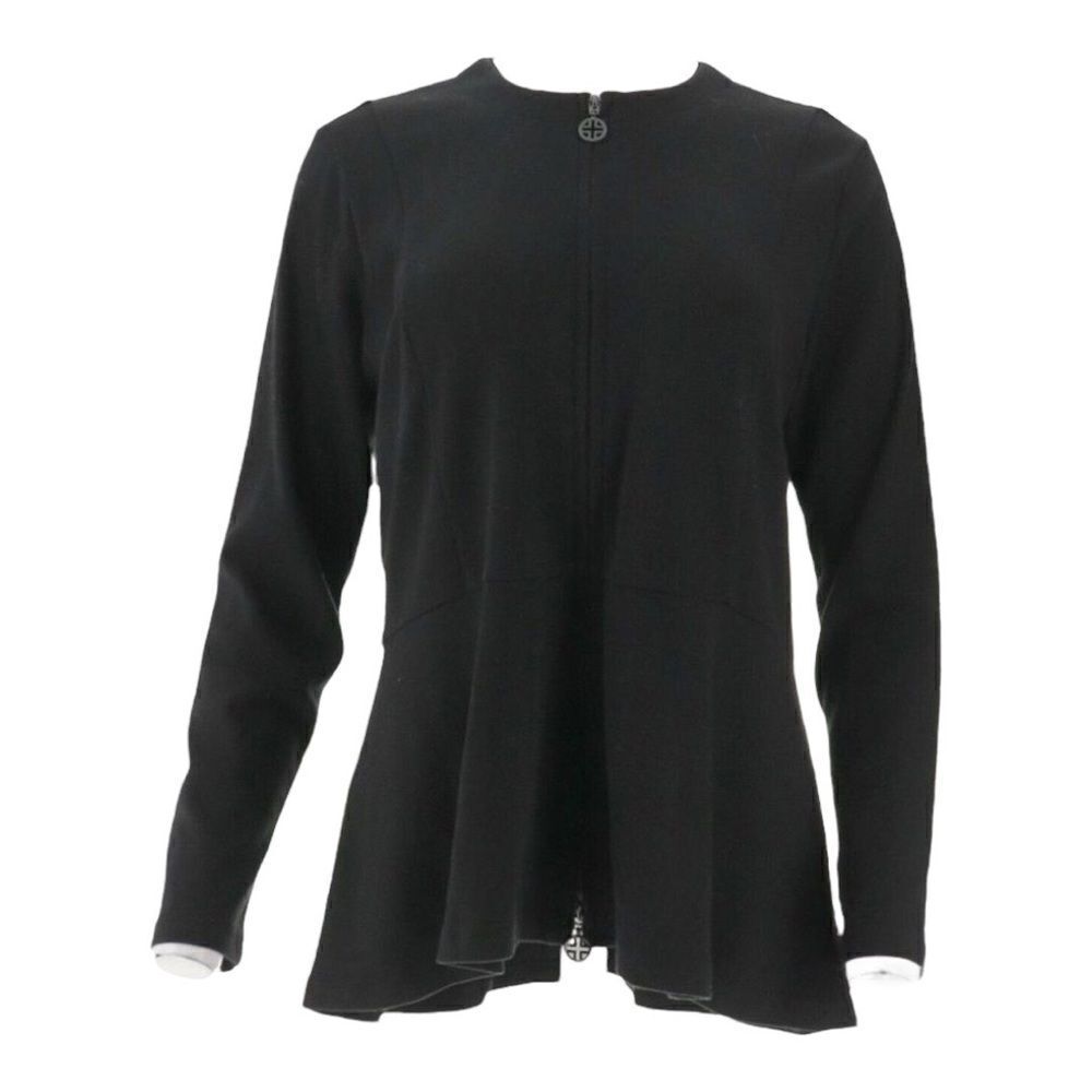 Linea Louis Dell'Olio Zip Hi-Low Peplum Jacket